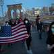Protesters on the Brooklyn Bridge, June 1, 2020.